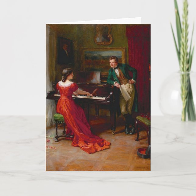Carte de voeux Romance vintage (Devant)