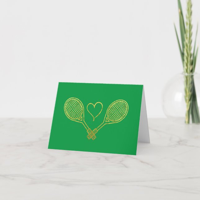 Carte de voeux Romantic Tennis Partner (Devant)