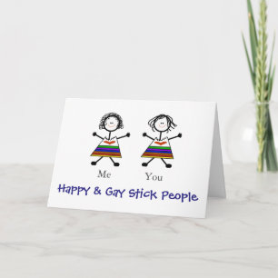 Carte de voeux romantique de Stickmen de 2