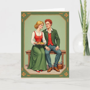 Carte de vœux romantique folklorique