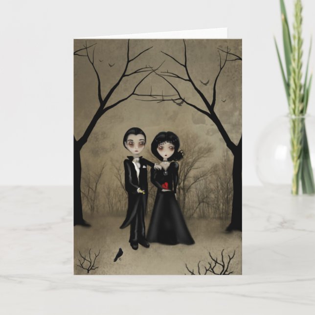 Carte de vœux Romantique Gothique (Devant)