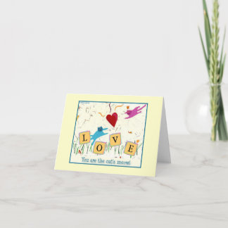 Carte de voeux romantique Meow
