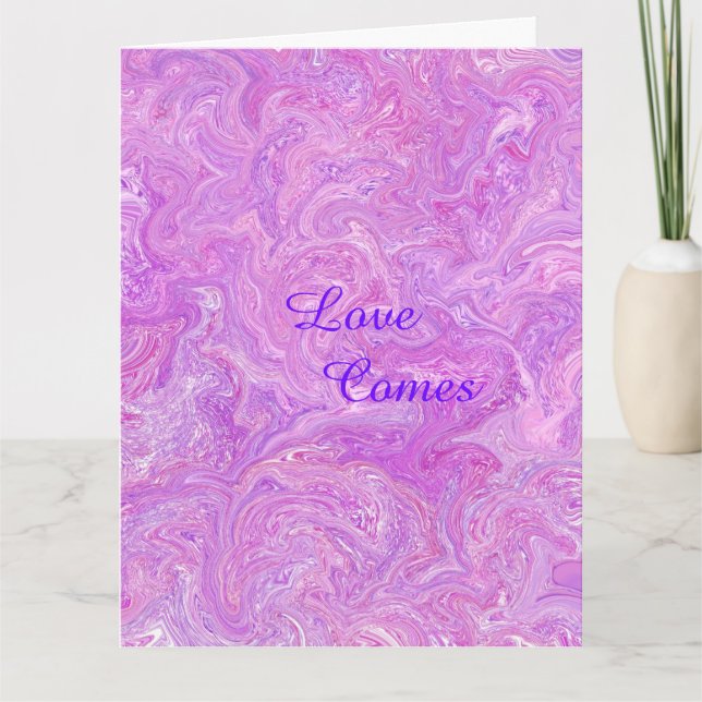 Carte de vœux rose amour romantique extra large (Devant)