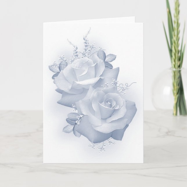 Carte de vœux Rose bleue (Devant)