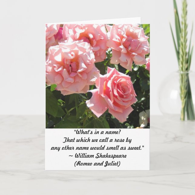 Carte de voeux rose-clair de citation de (Devant)