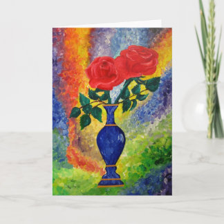 Carte de voeux Rose classique