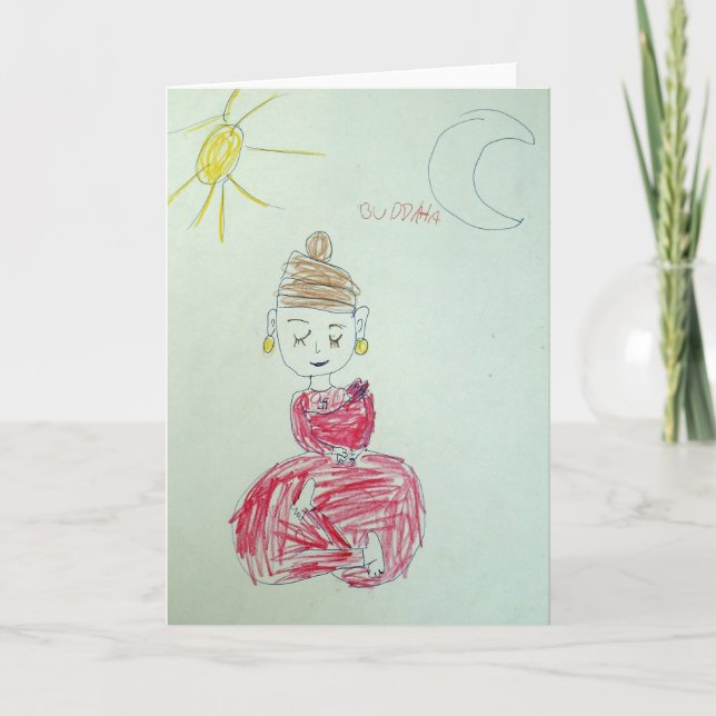 Carte de voeux rose de Bouddha (Devant)
