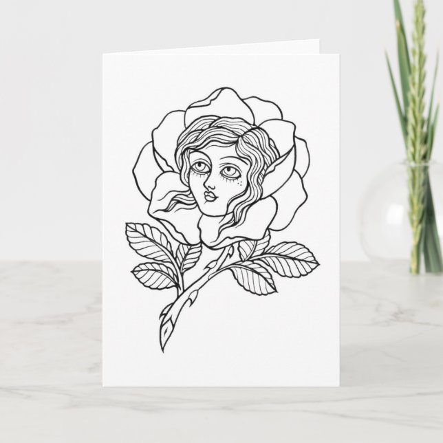 Carte de voeux rose de fille (Devant)