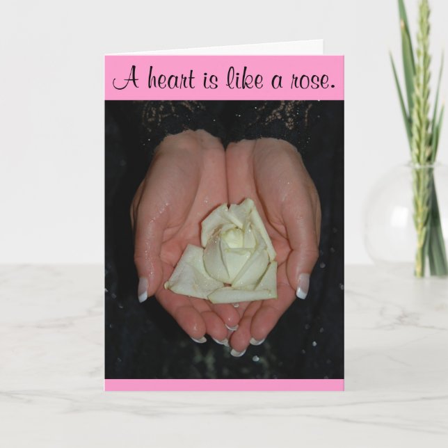 Carte de voeux Rose de la Saint-Valentin (Devant)