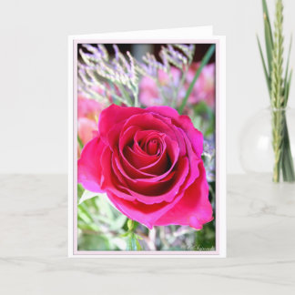 Carte de voeux rose de photo