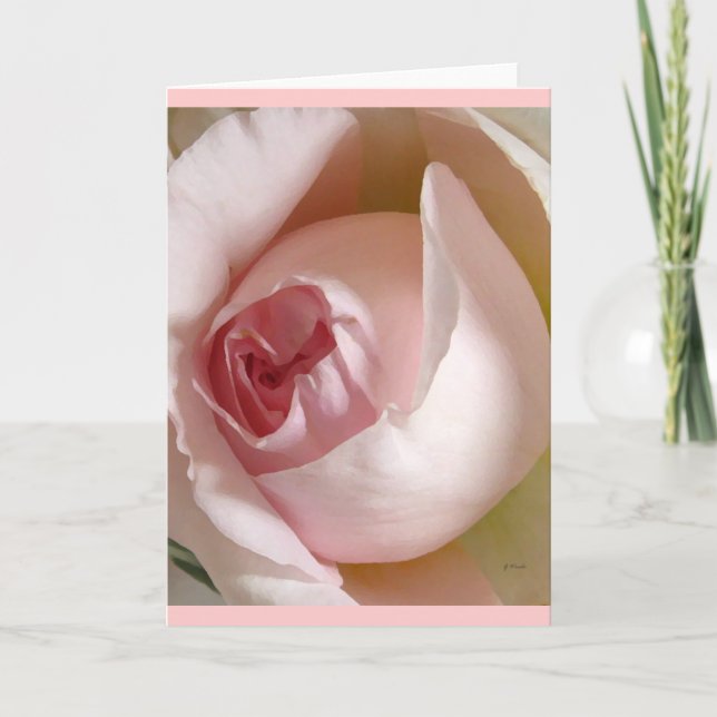 Carte de voeux rose de Rosebud (Devant)
