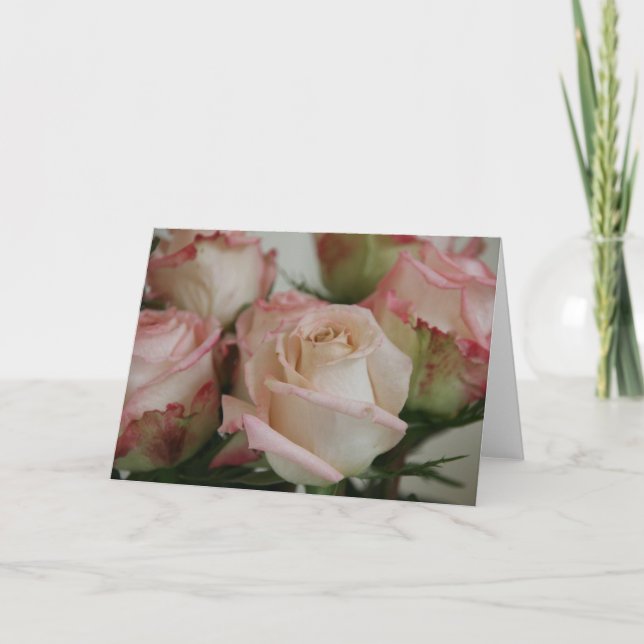 Carte de voeux rose de roses (Devant)