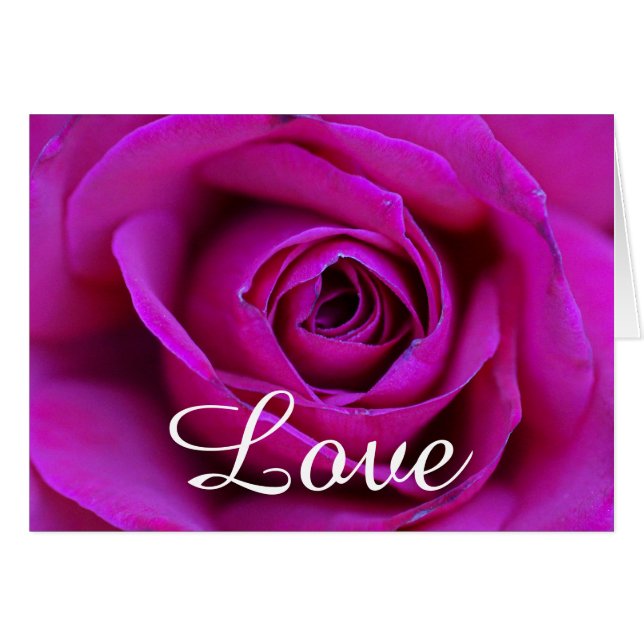 Carte de voeux rose heureuse de "amour" (Devant horizontal)