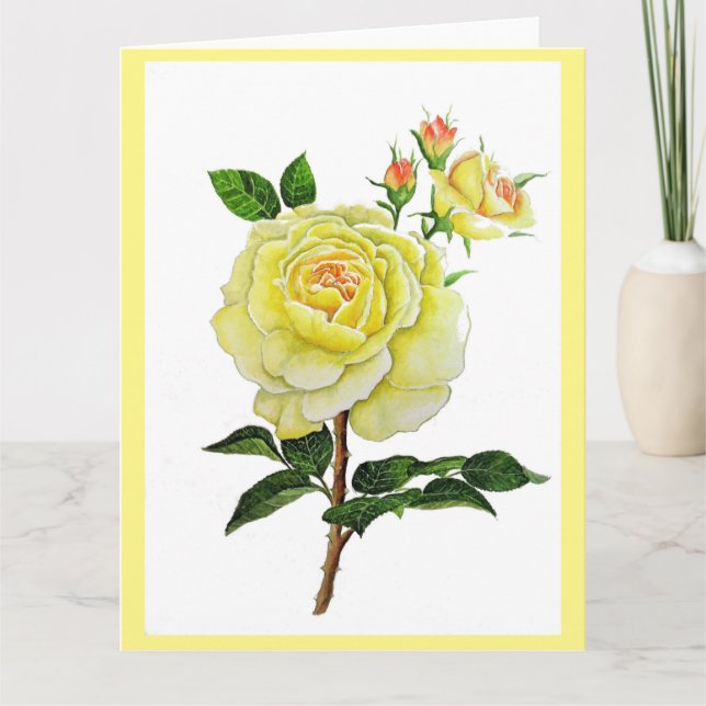 Carte de voeux rose jaune (Devant)