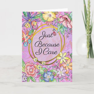 Carte de vœux rose juste parce que je me soucie ! 