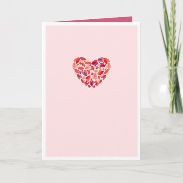 Carte de voeux rose personnalisable de blanc d'art (Devant)