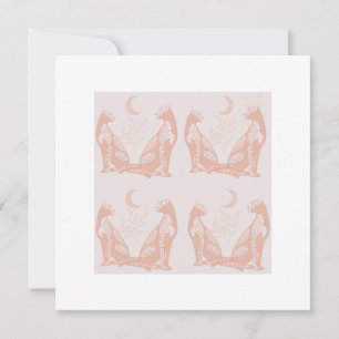 Carte de vœux rose poussiéreux.