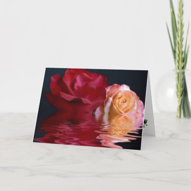 Carte de voeux Rose réfléchie (Devant)