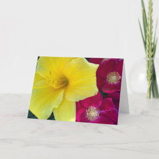 Carte de voeux Rose Yellow Daylily et Crimson