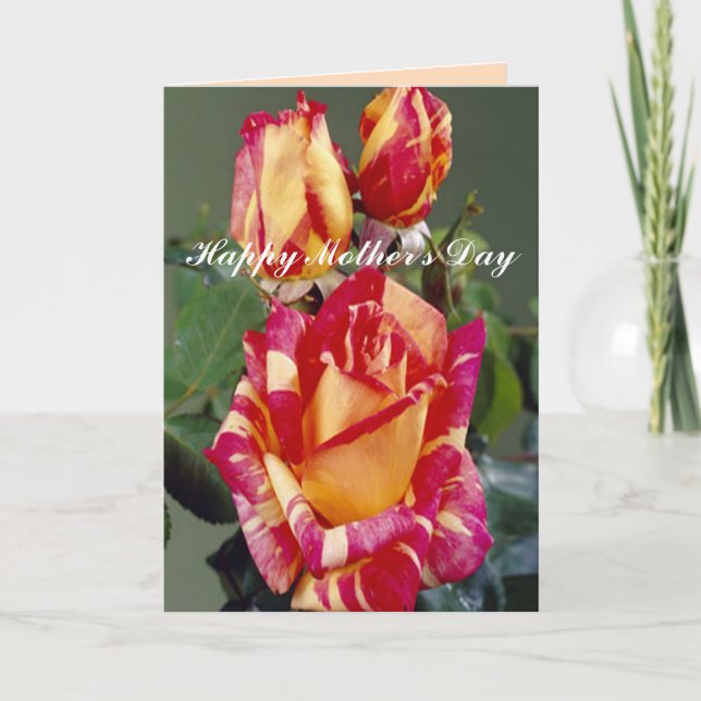 Carte de voeux Roses Rose Jaune (Devant)