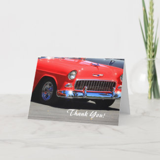 Carte de voeux rouge classique de voiture de Merci