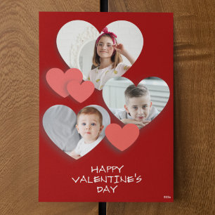 Carte de voeux rouge Coeur tendance