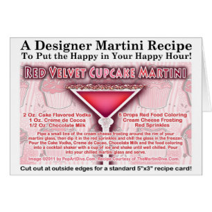 Carte de voeux rouge de recette de Martini de