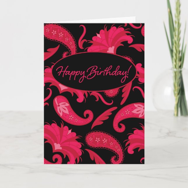 Carte de voeux rouge et noire de joyeux (Devant)