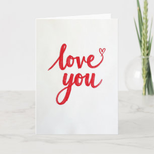 Carte de vœux Rouge Je t'aime