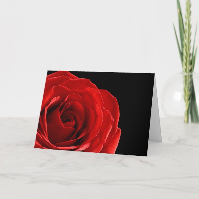 Carte de voeux Rouge Rose blanche (Devant)
