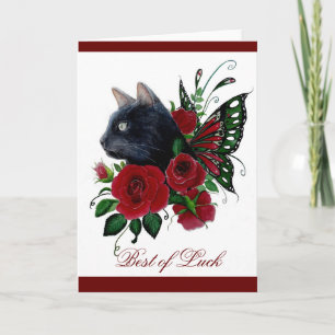 Carte de voeux rouge rose noir fée chic