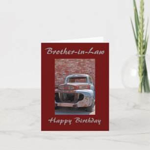 Carte de voeux rouillée d'anniversaire de camion