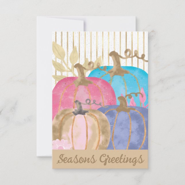 Carte de voeux Russe Citrouille Thanksgiving (Devant)