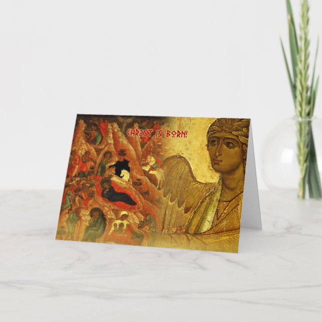 Carte de voeux russe de Noël d'ange (Devant)