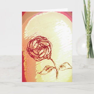 Carte de voeux Rustique Rose plié