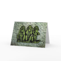 Carte de voeux sage de graffiti de trois singes
