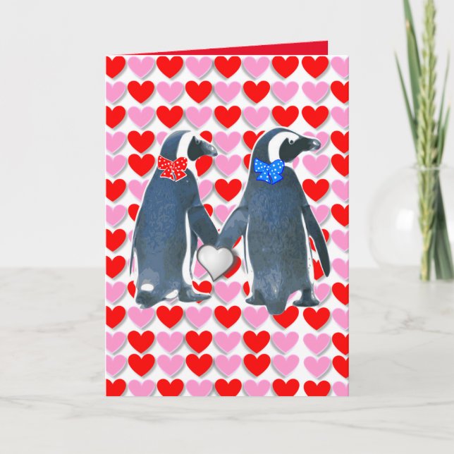 Carte de voeux Saint Valentin Penguin (Devant)