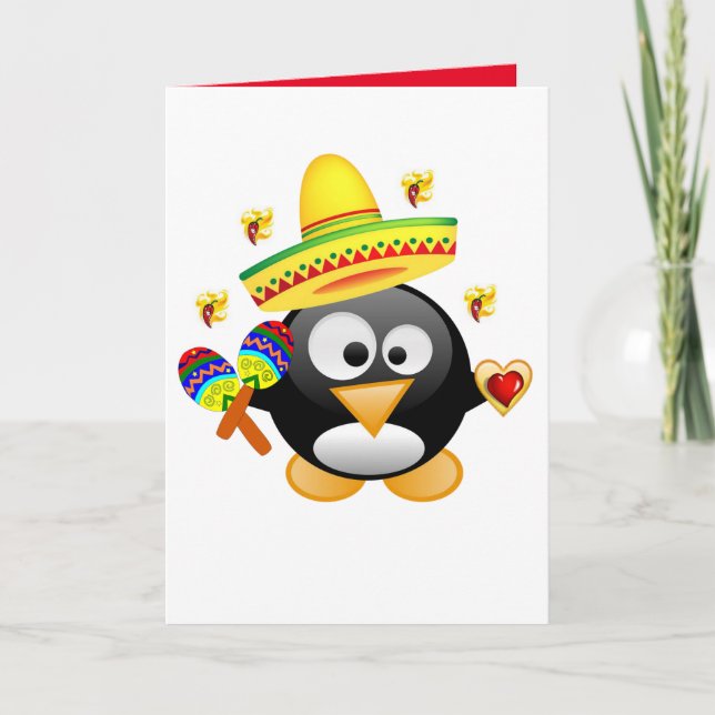 Carte de voeux Saint Valentin Penguin (Devant)