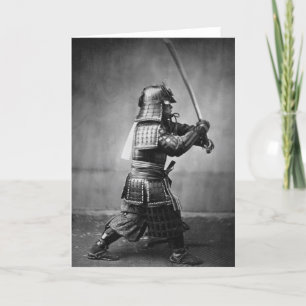 Carte de voeux samouraï vintage de photo
