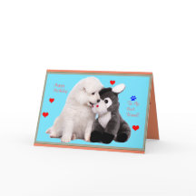 Carte de voeux Samoyed Puppy & Toy Birthday