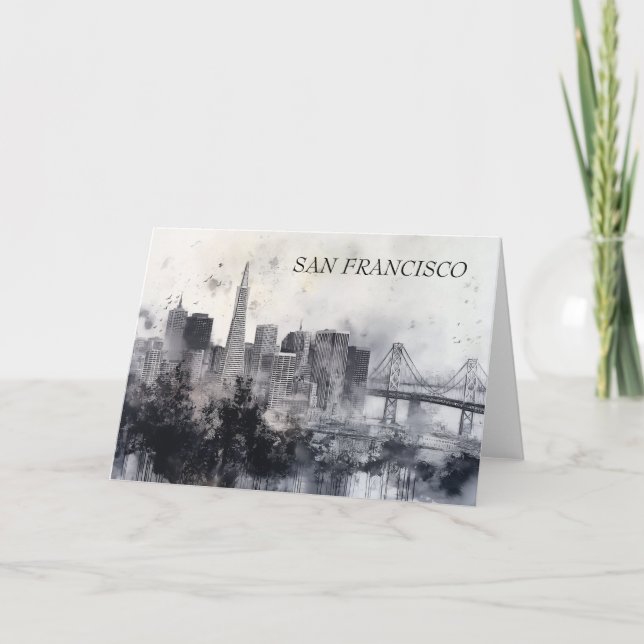 Carte de voeux San Francisco Black and White (Devant)