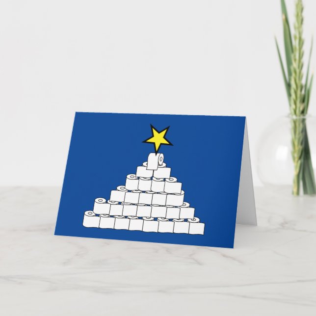 Carte de vœux sapin de Noël en papier toilette (Devant)