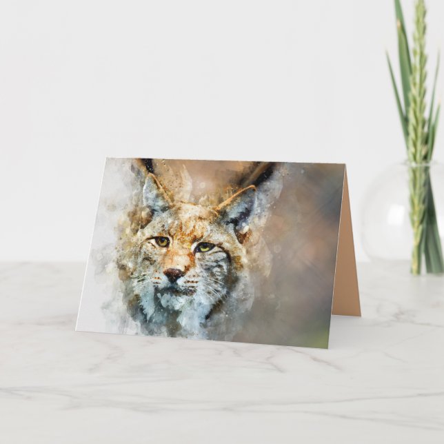 carte de voeux sauvage de chat (Devant)