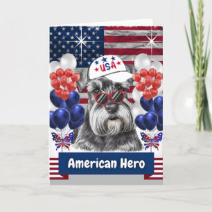 Carte de vœux Schnauzer American Hero