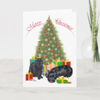 Carte de vœux Scottish Terrier et Kitty