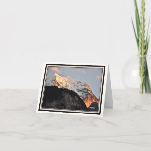 Carte de voeux se pliante - Alpenglow, Alpes