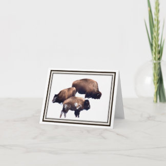 Carte de voeux se pliante - bison en hiver
