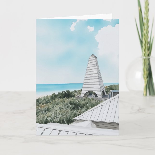 Carte de voeux Seaside 30A Florida Watercolor (Devant)