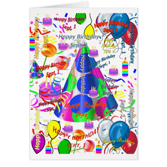 Carte de voeux Septembre, 1er Anniversaire (Devant)