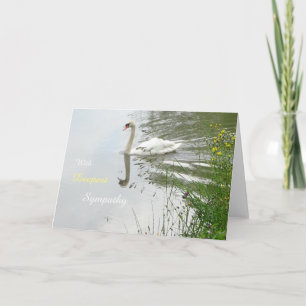 Carte de voeux Serene Swan & Dragonfly Sympathy